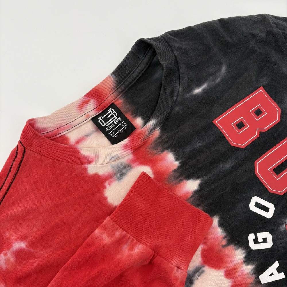 Chicago Bulls‎ Tie Dye Long Sleeve Shirt Men's Size S Bulls Logo Front Ultragame